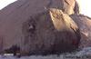 Einer der wenigen Boulder in Spitzkoppe