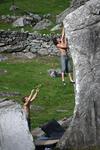 Berni shows the dynamic way to climb an arete