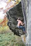 Peter in one of the best boulders at Brione